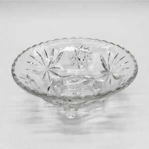 Vintage Cut Glass Crystal starry decorative ornmate serving/salad/fruit bowl